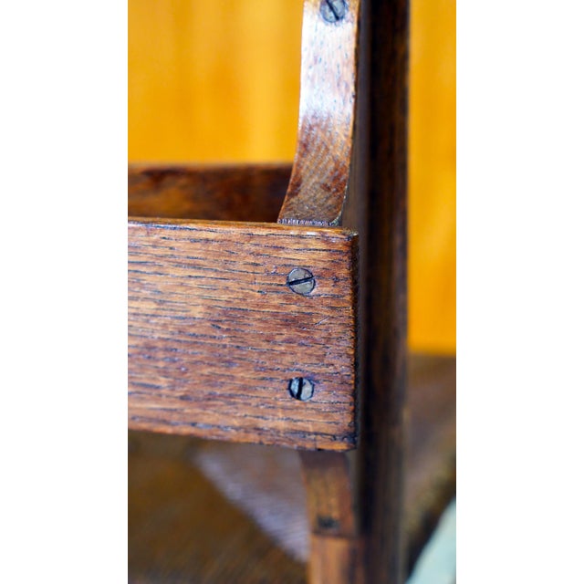 Wood Vintage Chapel Chairs With Original Hymnal Racks – Set of 3, Solid Wood, Rush Seat For Sale - Image 7 of 16