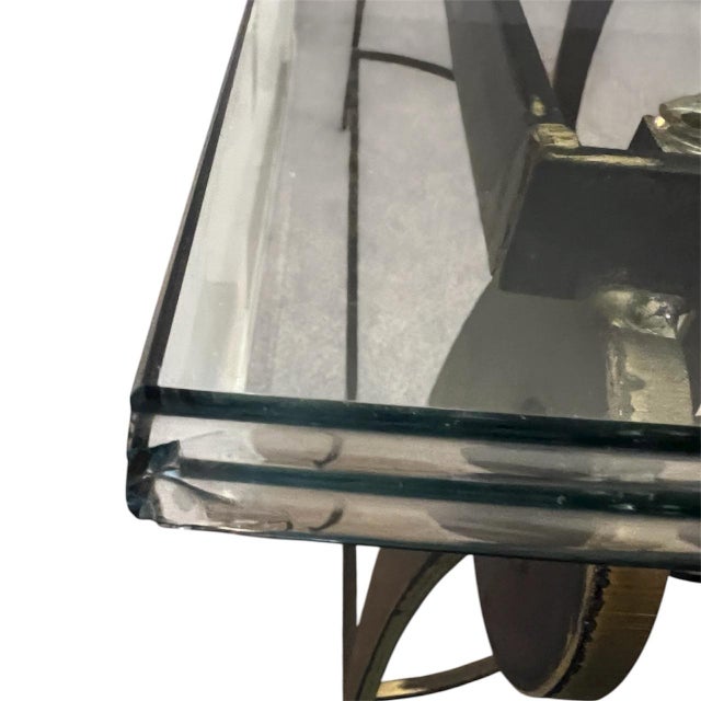 Vintage Rope Twist Glass & Metal Console Table For Sale - Image 9 of 10