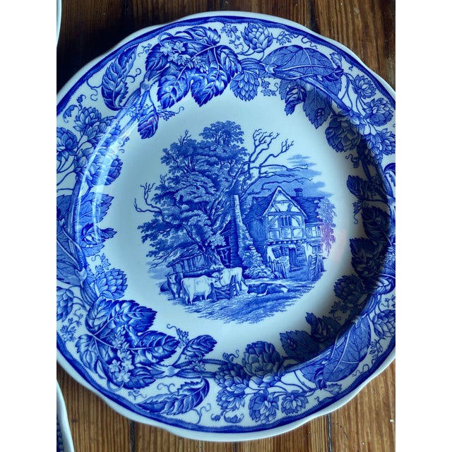 Ceramic Set of 11 Room Collection Spode Blue Room Dinner Plates For Sale - Image 7 of 13