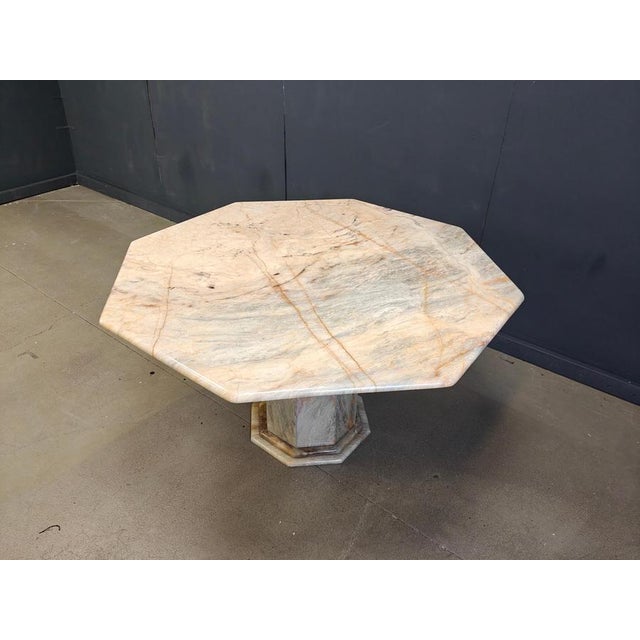 Italian Octagonal Marble Dining Table, 1970s For Sale - Image 4 of 14