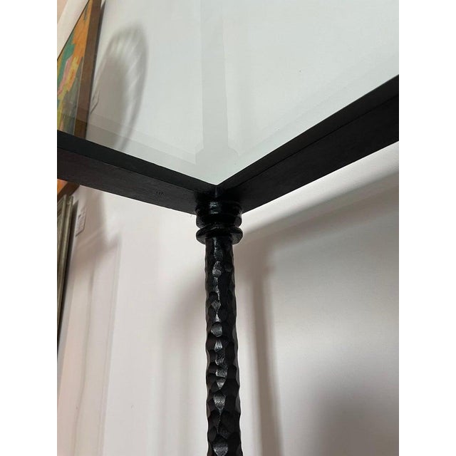 Black Diego Giacometti Style Wrought Iron Console Table For Sale - Image 8 of 12