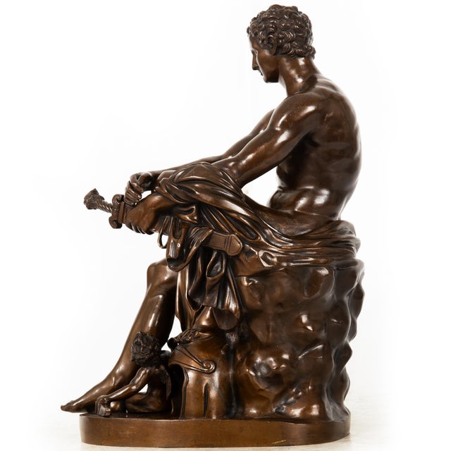 Grand Tour Grand Tour 19th Century Italian Bronze Sculpture Ludovisi Mars After Antique For Sale - Image 3 of 17