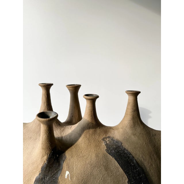 Late 20th Century Pottery Sculpture Vessel by Grace Gorlitz, Signed