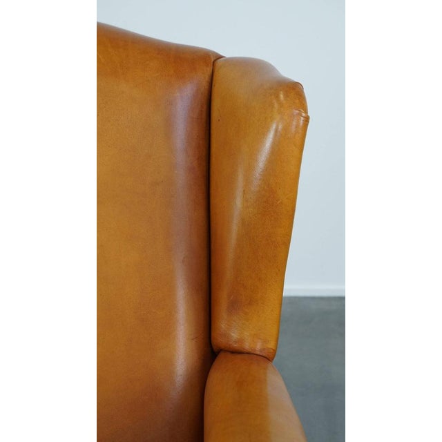 Wing Chair in Cowhide Leather For Sale - Image 11 of 12