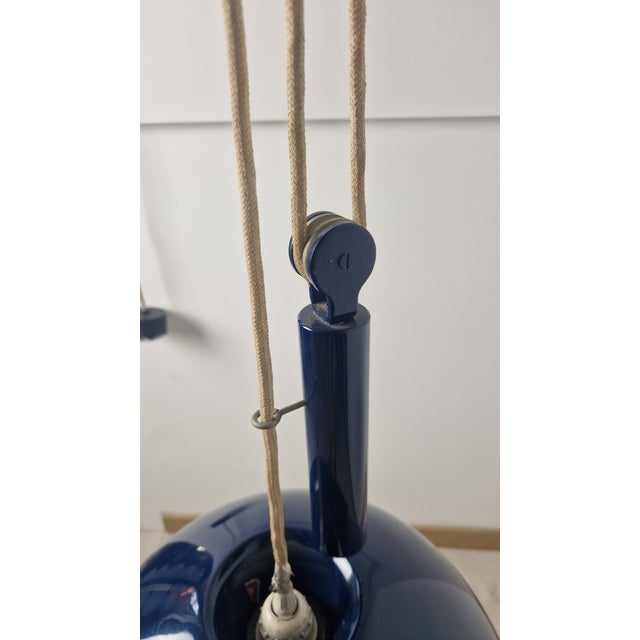 Black Up-and-Down Chandelier Model Relemme in Metal Blu by Achille and Pier Giacomo Castiglioni for Flos, 1970s For Sale - Image 8 of 11