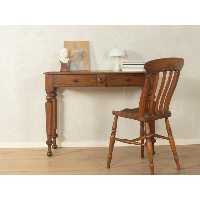 Antique Console Table with Fine Leather Writing Surface For Sale - Image 4 of 12