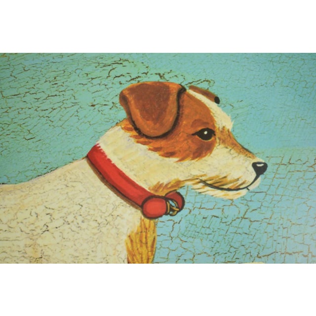 1980s Vintage Un Petit Chienjack Russell Oak Bar Tray