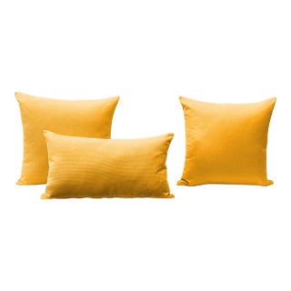 Orange Outdoor Throw Pillows - Set of 3 For Sale