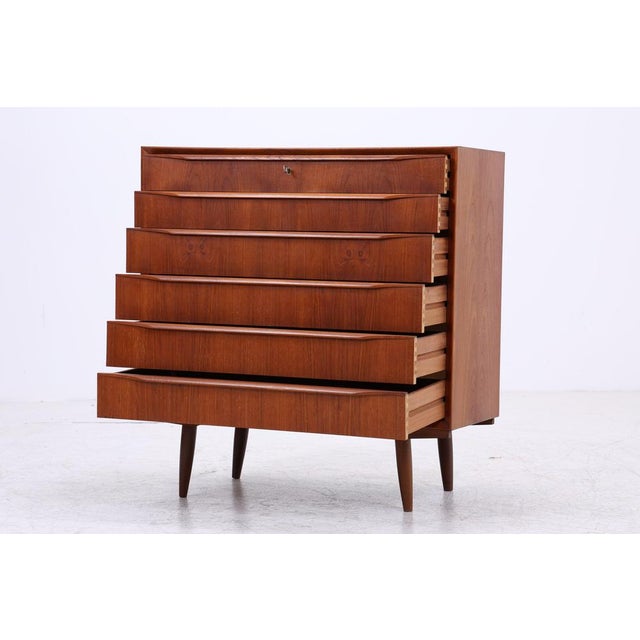 Mid-Century Danish Teak Tallboy For Sale - Image 5 of 13