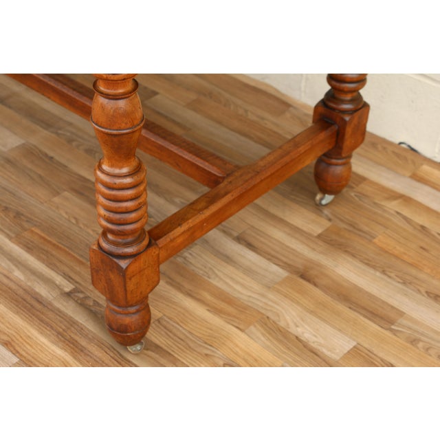 Antique French Provincial Dining Table by Camard | Solid Walnut Farmhouse Table | Made in France, 1940s For Sale - Image 16 of 18
