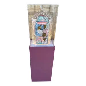 1980s Postmodern Lucite/Mixed Media Light Sculpture With Pedestal