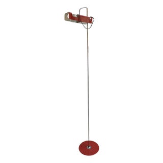 Vintage Spider Red Floor Lamp by Joe Colombo for Oluce, Italy, 1960s For Sale