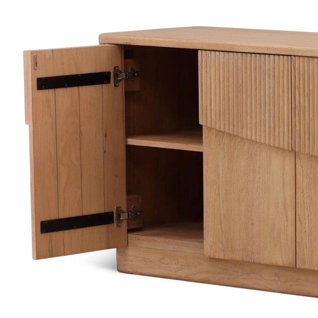 Tan Newport Fluted Oak Sideboard For Sale - Image 8 of 8