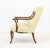 Wood Queen Anne Style Silk Upholstered Armchair For Sale - Image 7 of 8