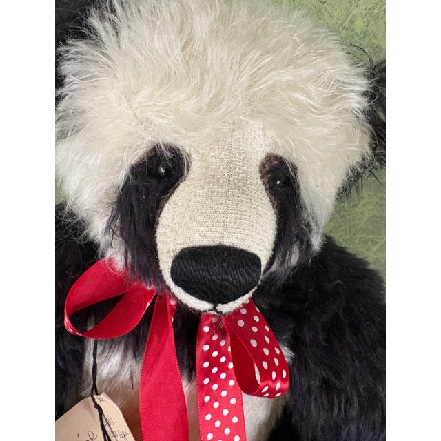 2000 - 2009 Signed Kathy Bindert Mohair Collectible Panda Bear For Sale - Image 5 of 7
