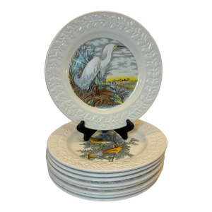 1960s Adams China Birds of America Laurel Dinner Plates - Set of 9