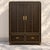 20th -C. Regency Campaign Style Leather and Brass Bar Cabinet / Armoire For Sale In Atlanta - Image 6 of 6