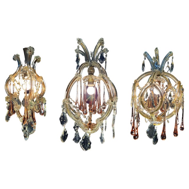 Murano Chandeliers, 1950s, Set of 3 For Sale