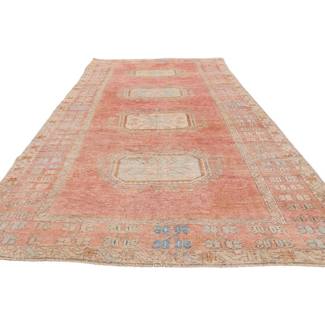 Tribal Vintage Turkish Oushak Rug, 04'06 X 11'09 For Sale - Image 3 of 10
