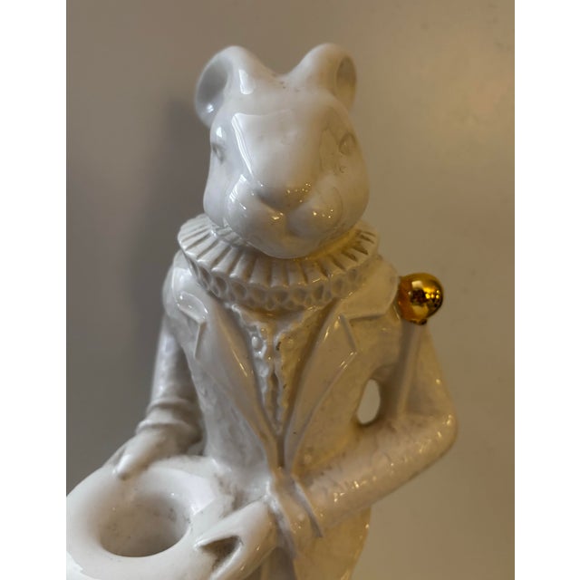 Deruta Florence Balducci for Anthropologie Aristocratic Animal Rabbit Italian Ceramic Candleholder For Sale - Image 4 of 5