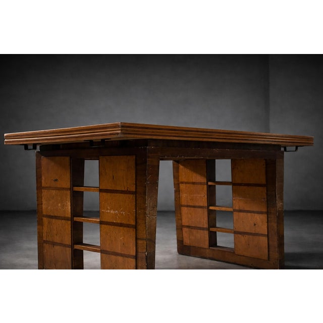 Wood Art Deco Italian Dining Table attributed to Gio Ponti, Padova, 1940s For Sale - Image 7 of 16