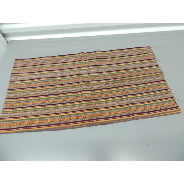 Red and Yellow Woven Stripes Textile Ideal for pillows or upholstery. Size: 15.75”H x 60”L