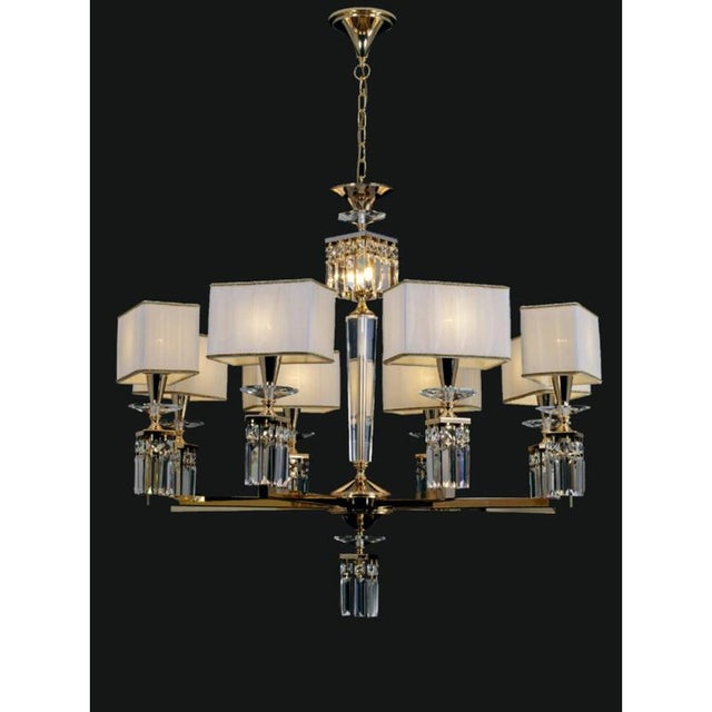 Gold Collection Topazio Table Lamp in Metal and Crystal by Jago For Sale - Image 8 of 15