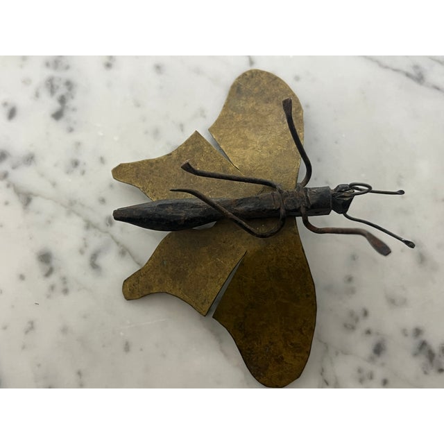 Metal Brass Moth Insect Handmade French 2 X 4 For Sale - Image 7 of 16