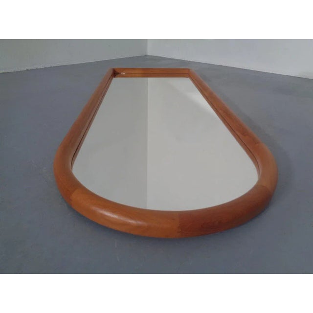 Wood Large Cathedral Teak Mirror by Kai Kristiansen for Vildbjerg Møbelfabrik, 1960s For Sale - Image 7 of 18