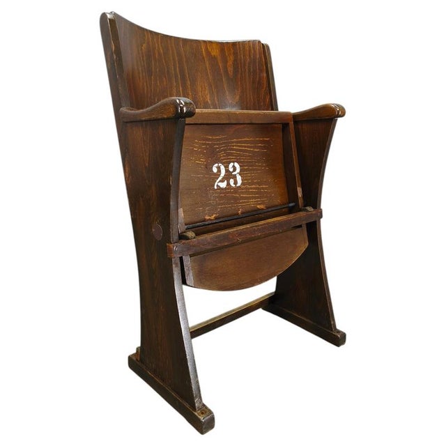 Vintage Cinema Chair in Beech, 1950s For Sale - Image 13 of 13