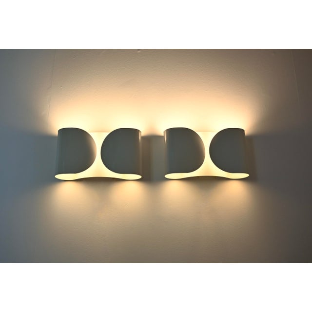 White White Foglio Wall Lamps by Tobia & Afra Scarpa for Flos, 1960s, Set of 2 For Sale - Image 8 of 15