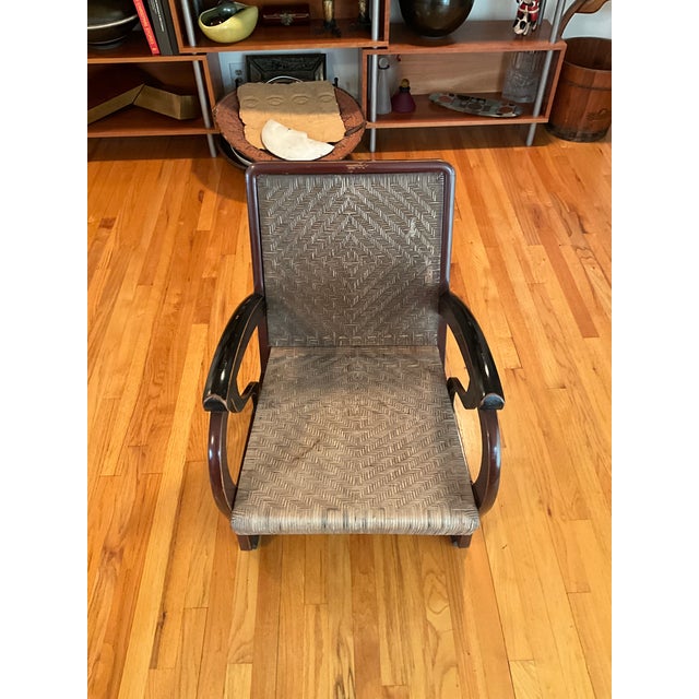 Early 20th Century Imported Rare Teak Art Deco Teardrop Loveseat & Chair For Sale In Nashville - Image 6 of 18