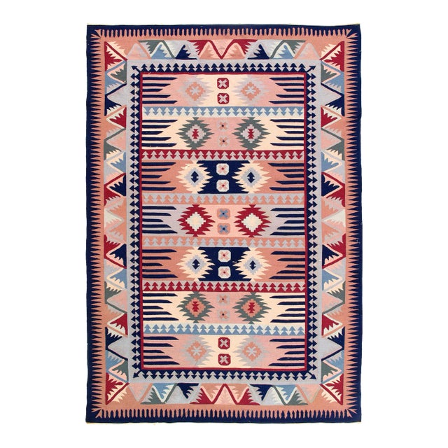 1970s Fine Hand Knotted Flat Weave Kilim For Sale