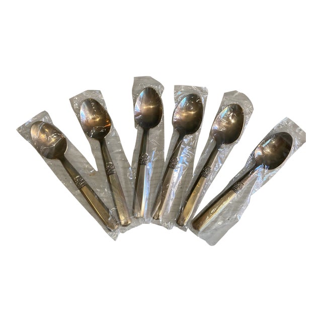 Vintage Bronze Small Spoon-, Set of 6 For Sale