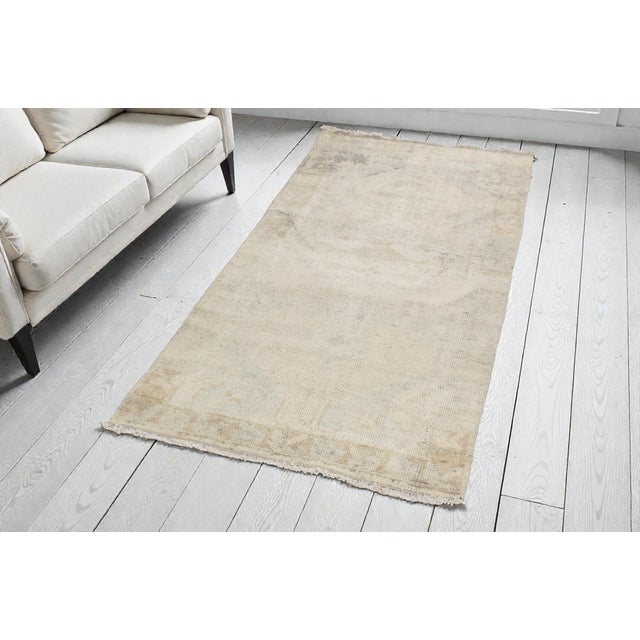 Tan Ethnic Vintage Wool Carpet For Sale - Image 8 of 10
