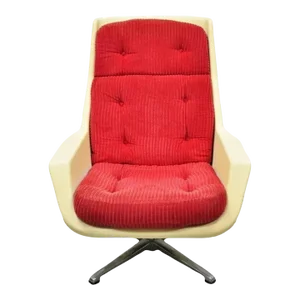 Late 20th Century Overman Sweden Mid Century Modern Molded Plastic Swivel Tilt Lounge Chair
