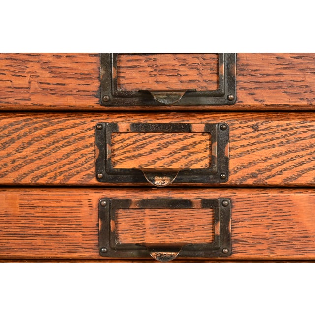 Antique Arts & Crafts 15-Drawer Flat Cabinet, Circa 1900 For Sale - Image 9 of 12