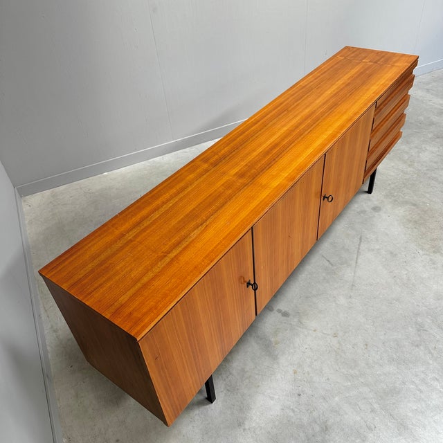 Wood Vintage Sideboard in Walnut, 1960s For Sale - Image 7 of 13