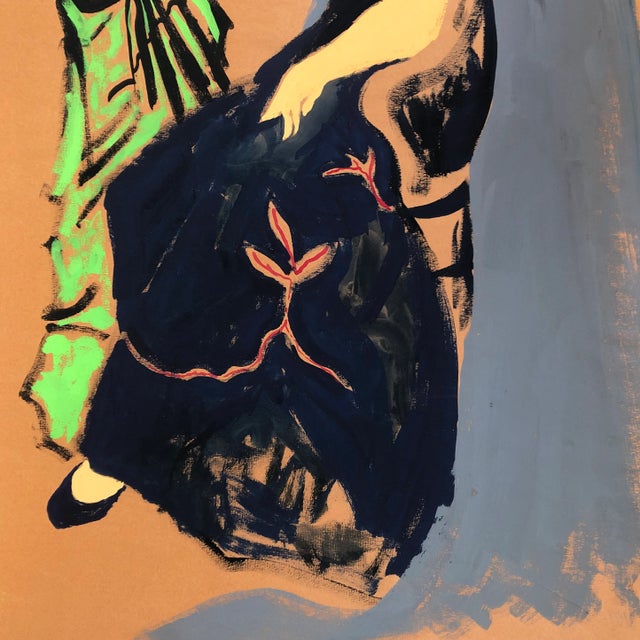 Figurative Vintage Original Modernist Figural Pop Art Painting For Sale - Image 3 of 5