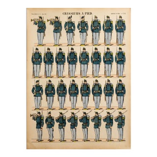 1880s - 1890s French Military Print - Imagerie d'Épinal - #118 - Chasseurs À Pied For Sale