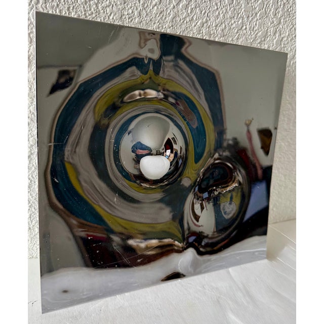 Op Art Willy Weber, Swiss Op Art Mirror Polished Metal Stainless Steel Sculpture Relief Will Weber, 1977 For Sale - Image 3 of 18