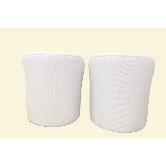 Edward Wormley for Dunbar White Club Chairs, a Pair For Sale In New York - Image 6 of 7