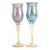 Aaron Slater Signed Art Glass Wine Glass Goblets For Sale