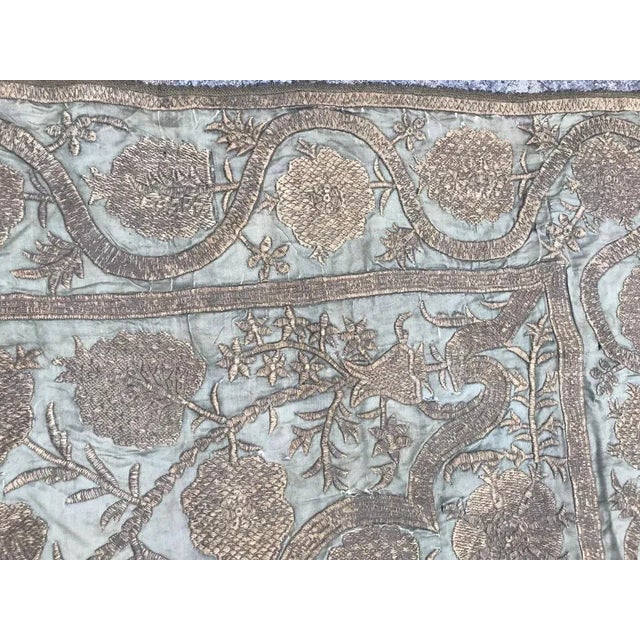 Metal Antique Ottoman Silk and Metal Embroidery For Sale - Image 7 of 13