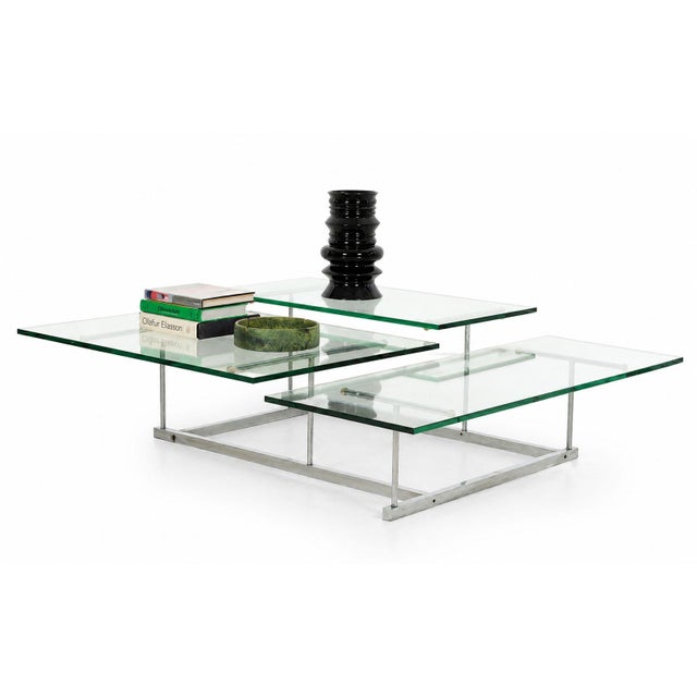 Gerald McCabe Rare Multi-Plane Coffee Table, 1981 Rare multi-plane coffee table designed by Gerald McCabe in 1981. The...
