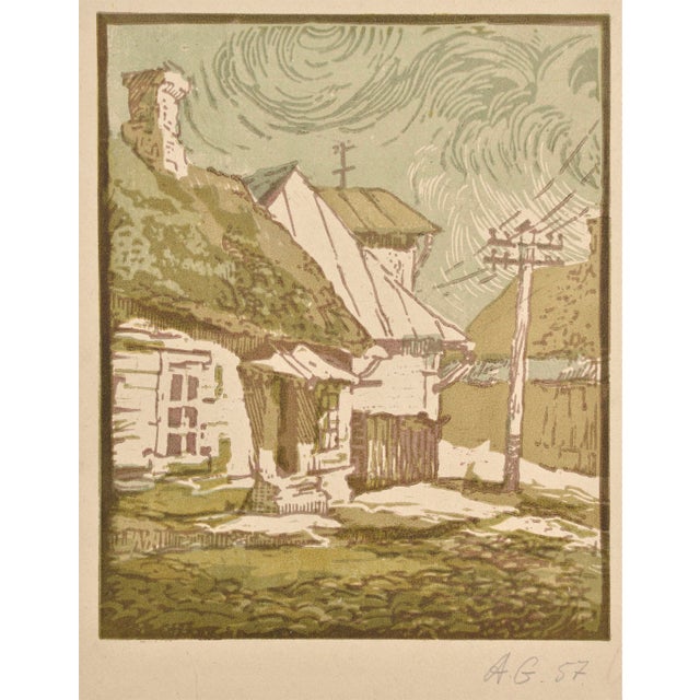1950s Albert Goltjakov, Street Corner, 1957, Monotype For Sale - Image 5 of 5