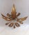 Hollywood Regency Gilt Metal Forge Leaves Ceiling Light from Ferro Art, 1960s For Sale - Image 3 of 9