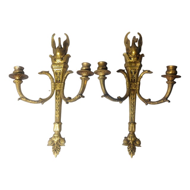 Empire Candleholders, 1890s, Set of 2 For Sale