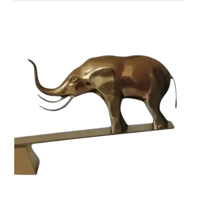 Brass Dolbi Cashier Large Brass Elephants on Seesaw Sculpture ~ Circa 1980s For Sale - Image 8 of 9