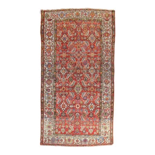 Early 20th Century Traditional Persian Malayer Rug with Red Herati Design Field - 4'11" x 8'11" For Sale